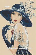 art deco lady Cross stitch