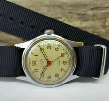 RARE USED 40'S W W W II DELBANA SILVER DIAL MANUAL WIND MAN'S WATCH