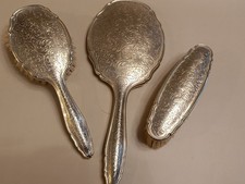 Vintage Silver Plated Dressing Table Vanity Set / Mirror / Brush / LW (B2673)