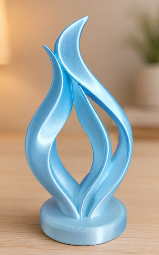 Pale ice blue flame - flame, sculpture
