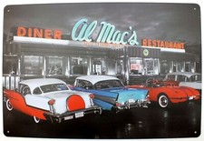 Al Mac's American Diner Restaurant Metal  / Tin Wall / Door Sign 