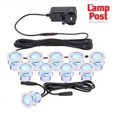 Set of 10 x 30mm IP44 LED BLUE
