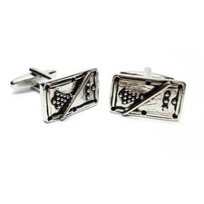 Rhodium Plated Snooker Table Sport Cufflinks       AJ544