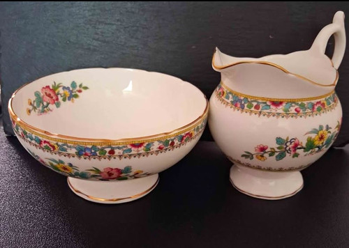 Coalport ming rose - rose, bone