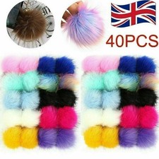 40Pcs 10cm Faux Fur Pom Poms