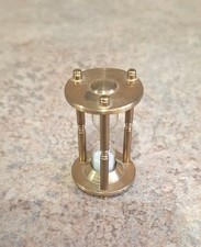 Vintage Brass  Miniature  Small Glass Egg Timer. Working.