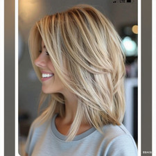 Short Blonde Highlight Straight Wig 100% Human Hair 13x4 Lace Front Wigs