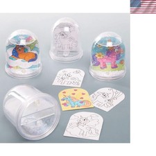 Mess-Free Unicorn Snow Globe Kits - 4 Pack for Creative Kids Activities