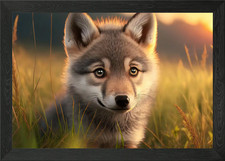 Wolf Pup In Sunset Light