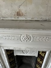 Cast Iron Fire Surround Complete With Tile Inlays.