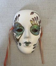 80s 90s Porcelain Decorative Wall Mask 