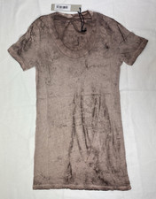 Damir Doma Long Tee Oil Slick Wash Light Weight Cotton Jersey Ribbed Crew Neck L