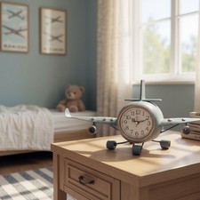 Aeroplane Clock Large 42cm Retro Aeroplane Desk / Wall Clock Metal Vintage Style