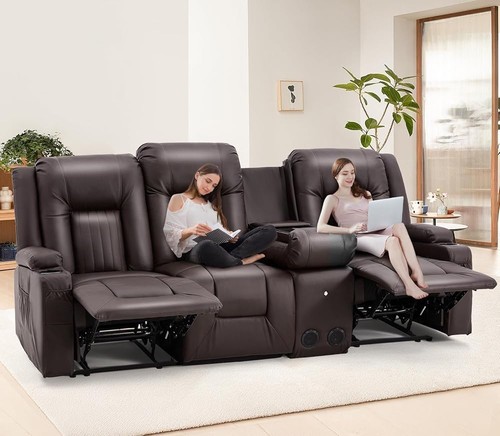 Brown loveseat recliner - brown,