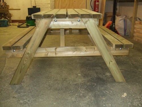 Seat wooden picnic table - wooden,