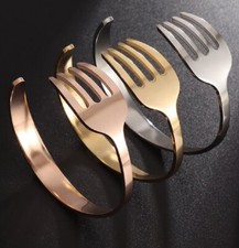 Fork Bracelet Bangle Gold Silver Rose Gold Stainless Steel Cutlery Novelty Gift