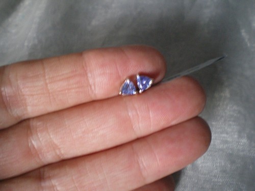 Tanzanite triangle stud