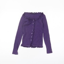 Lili Gaufrette Girls Purple Button-Up Top Long Sleeve Size 10