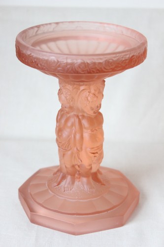 Art deco frosted pink glass - pink,