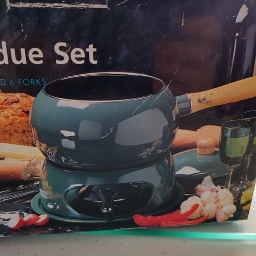 Boots enamel fondue set with - enamel,