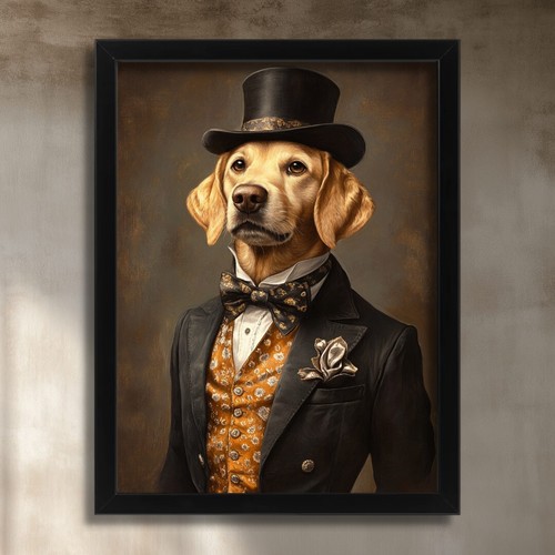 Yellow labrador art print - yellow,