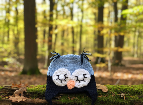 Crochet baby hat sleepy - hat,
