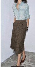 Zara Zw Collection Check Skirt