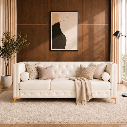 Faux leather sofa couch - sofa,