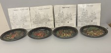 Four Vintage Ceramic Russian Fairytale Decorative Plates