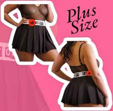 PLUS SIZE Black F Off Pleaded