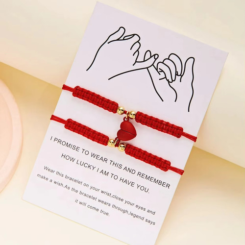 2pcs red rope bracelet - 2pcs,
