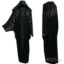 Black batwing abaya farasha - black,