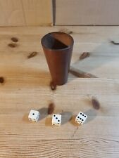 Vintage Leather Dice Cup Shaker & Dice