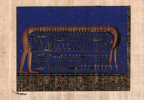 Egyptian papyrus painting - papyrus,