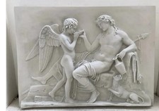 Antique Stone Wall Frieze Panel Relief Eros Dionysus 68.5cm Resin Art Plaque 