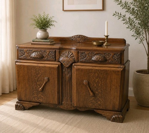 Vintage brenner carved oak - vintage,