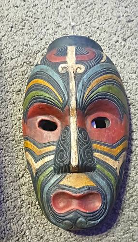 Hand painted carved wood - carved,
