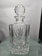 Cut crystal square decanter
