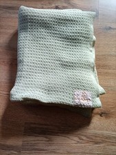 BLANKET WOOL VINTAGE LAN-AIR-CEL LIGHT GREEN CELLULAR SCOTLAND SINGLE BED