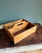 Vintage Large Wooden Trug Caddy
