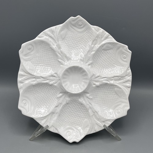 Majolica fish shape oyster - fish,