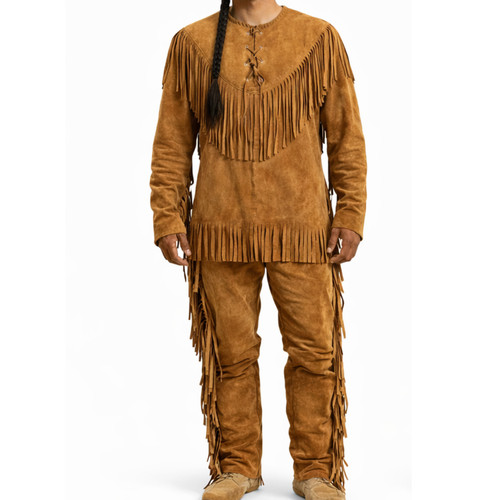 Men suede fringe western - suede,