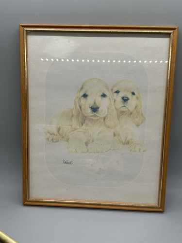 Vintage framed cocker - cocker, spaniel