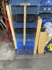 ANTIQUE Wooden 10 Prong Pitch, Beet Or Potato Fork Hay PITCHFORK One Piece Wood