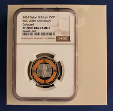 2024 Silver Proof Piedfort 50p coin "RNLI Anniversary" NGC PF70 with Case & COA