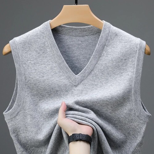 Men knitted sweater vest - men's,