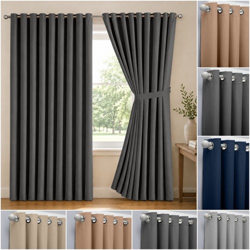Pair blackout eyelet curtains - eyelet,