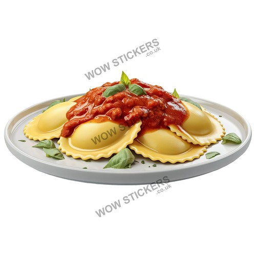 Plate ravioli pasta - pasta, sticker