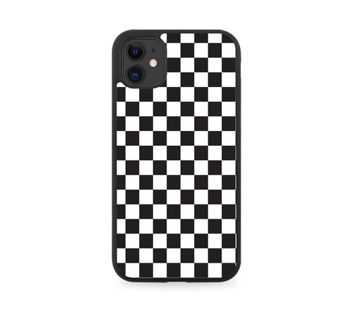 Black and white chequered - black,