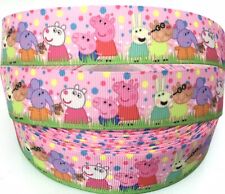 PEPPA PIG Grosgrain Ribbon 1 inch (25mm) width, for craft, hair, cake deco etc